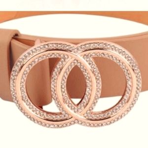 Gold Rhinestone Double Circle belt Designer Inspired